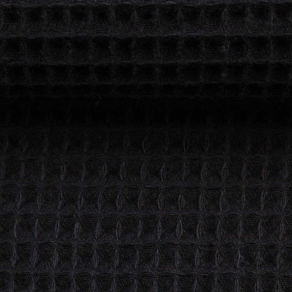 Waffel-Pique NELSON schwarz | Ökotex | ab 50 cm