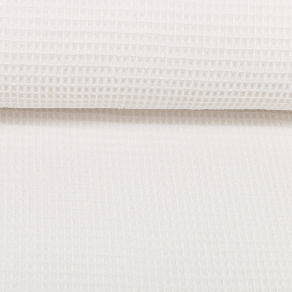 Waffel-Pique NELSON weiß | Ökotex | ab 50 cm