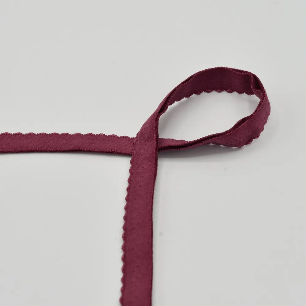 Elastisches Einfaßband | Schrägband | Gummiband für Unterwäsche | 12 mm | wine