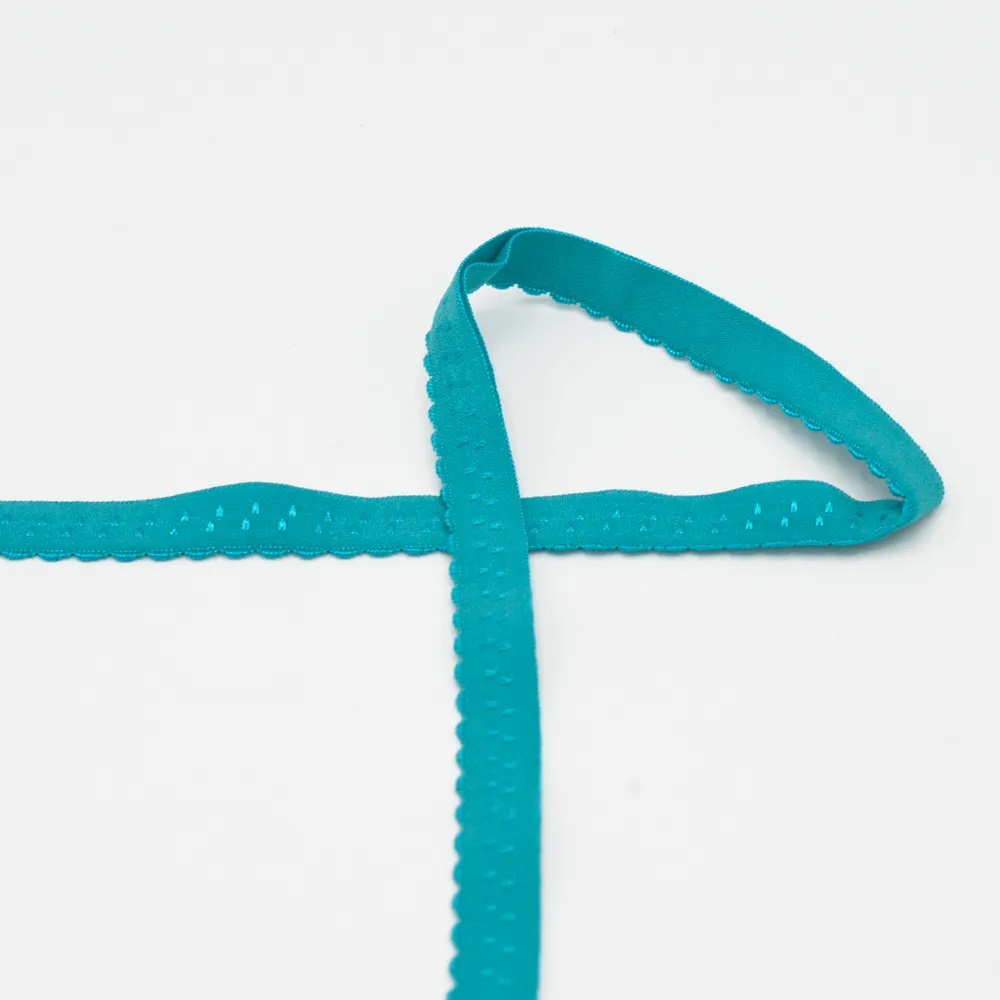Elastisches Einfaßband | Schrägband | Gummiband für Unterwäsche | 12 mm | emerald