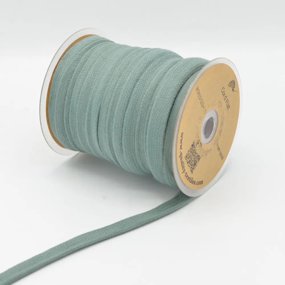 Flachkordel | Baumwolle | 20 mm | dusty green | Meterware 2