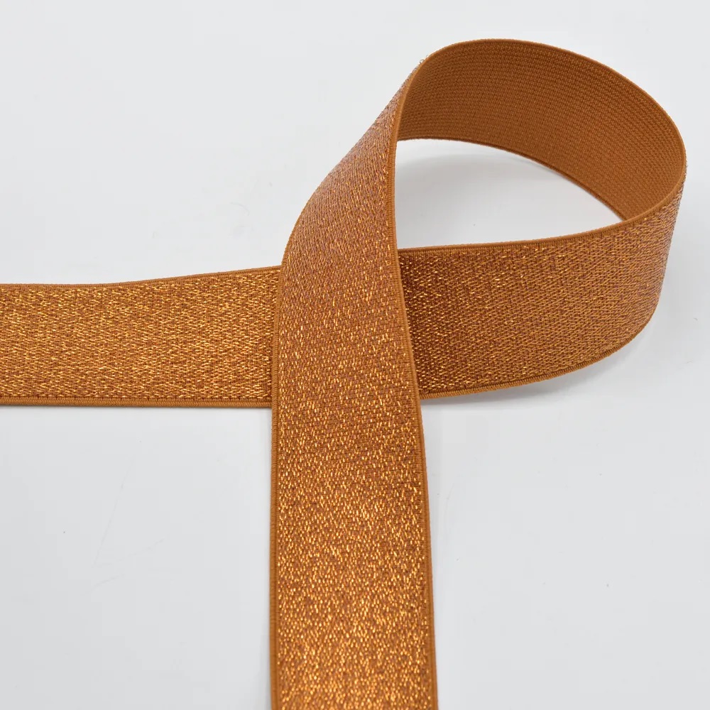 Gummiband Glitzer | 40 mm breit | versch. Farben | bronze
