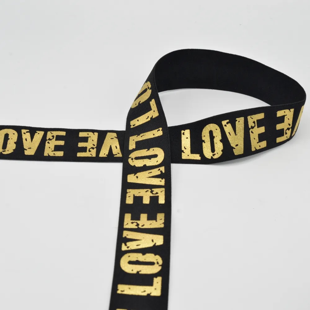 Gummiband LOVE | 40 mm breit | gold