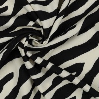 Modestoff MAGNOLIA Stretch | Zebra-Muster | schwarz 2
