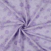 Baumwoll-Voile mit Stickerei | FLOWERS | lilac 2