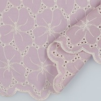 Baumwollstoff mit Stickerei | Embroidery | 2-seitige Bogenkante | cherry blossom 2
