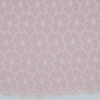 Baumwollstoff mit Stickerei | Embroidery | 2-seitige Bogenkante | cherry blossom 3