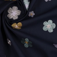 Baumwoll Voile Embroidery FLOWERS | navy 2