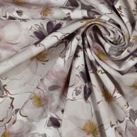 Viskose Popeline Stretch | FLOWERS | Digitaldruck | weiß | für Kleider, Blusen &amp; Hosen