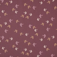 Bio Popeline Baumwollstoff BIRDS AND BUTTERFLIES | BIRDS | wine red | by Poppy 3