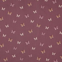 Bio Popeline Baumwollstoff BIRDS AND BUTTERFLIES | BUTTERFLIES | wine red | by Poppy 3