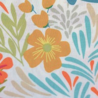 Beschichtete Baumwolle LEONA | Blumen, Blätter, naturweiß/gelb 2