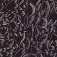 54 cm REST Modalsweat UNDONE | Blumen | dunkelgrau 2