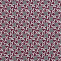 Baumwollpopeline KIM | grafisches Muster | grau-pink | Ökotex 2