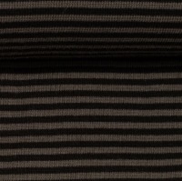 25 cm REST Ringel-Bündchen ANDY | 3 mm Streifen | Schlauchware | Swafing | Ökotex | schwarz-grau