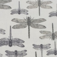61 cm REST Dekostoff KALLE Webware | Libellen, naturweiß | Swafing 2