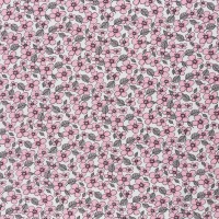 Baumwollstoff VALERIE PAPILLON | by STEINBECK | Blumen, weiß-rosa 3