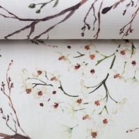 Canvas | Dekostoff | BARISA | Swafing | Zweige mit Blüten, weiß