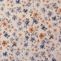 Baumwolljersey MINI FLOWERS | by Christiane Zielinski | creme-rost-jeansblau | Ökotex 2