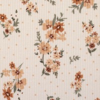 Rippjersey | Rippenjersey | Ribjersey | MIA | HW 24-25 | florales Muster | beige | Ökotex 2