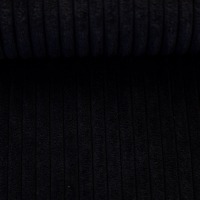 Cord-Samt WANJA | grob gerippter Cord-Samt | für Homedeko &amp; Bekleidung | schwarz