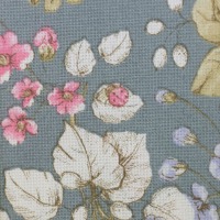 Canvas | Dekostoff | TONI | Rosenblüten, weiß/rosa/blau/smaragd 2