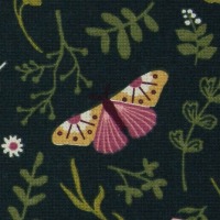Canvas | Dekostoff | TONI | Schmetterlinge, altrosa/dunkelgrün 2