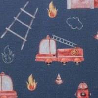 Baumwollstoff TINHOLT | Feuerwehr, jeansblau | Ökotex 2