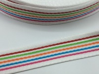 Gurtband 40 mm Multi Streifen | rot-pink 2
