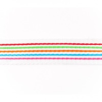 Gurtband 40 mm Multi Streifen | rot-pink