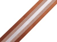 Doppelseitiges Gurtband mit Lurex | 50 mm breit | Crossbody-Bags | cognac-braun | ab 1,5 m 2