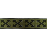 Gurtband Kreuze | gewebt | 38 mm | glänzend | für Taschen | olivgrün