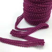 Pomponborte | 2-reihig | 18 mm breit | purple 2