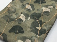 Baumwoll Canvas GINKGO FLOWERS | moss green | Ökotex | by Poppy 2