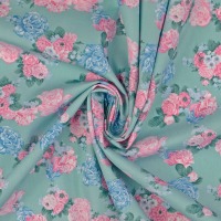 Baumwollstoff Popeline Cotton Club | floral | mint-rosa