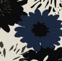 Baumwolljersey JOHANNA | Blüten, jeansblau-schwarz | Swafing | Ökotex 2