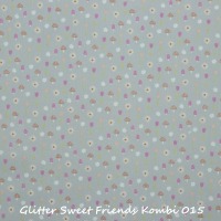 Baumwollstoff Popeline GLITTER SWEET FRIENDS | light grey | by Poppy | 2 Designs 3