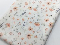 Baumwollstoff Popeline FLOWERS | white | Ökotex | by Poppy 2