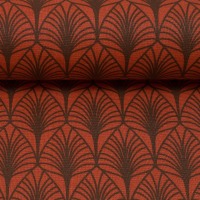 Beschichtete Baumwolle LEONA | Blätter | terracotta