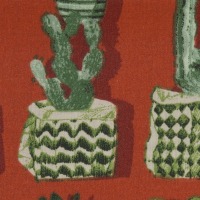Beschichtete Baumwolle LEONA | Kakteen, Blumentöpfe | terracotta 3