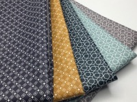 Beschichtete Baumwolle LEONIE | geometrisches Muster | petrol 3