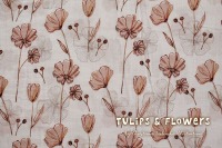 Musselin | Double Slub | Tulips &amp; Flowers | Ökotex | ab 50 cm