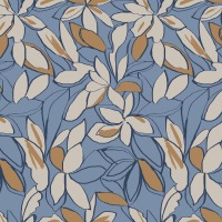 French Terry BIG FLOWERS | blue shadow | Ökotex | ab 50 cm 3
