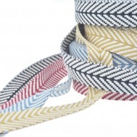 90 cm REST Gurtband | nachhaltiges Material | gemustert | 40 mm breit | rotbraun-natur 3