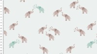 Baumwolljersey Watercolor Digital | ELEPHANTS | natur 2