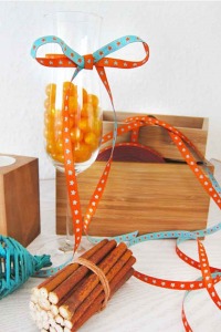 Sternchenband, orange-türkis, Webband | Farbenmix