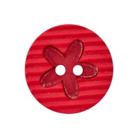 Polyesterknopf Blume 2-Loch | 20 mm | 10 Farben | 3 Stück 6