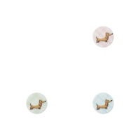 Polyesterknopf Öse Hund | 18 mm | 3 Farben | 3 Stück