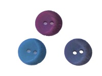 Modeknopf mit Rillen | 28 mm | 3 Farben | 2 Loch