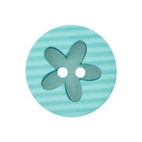 Polyesterknopf Blume 2-Loch | 15 mm | 10 Farben | 3 Stück 4
